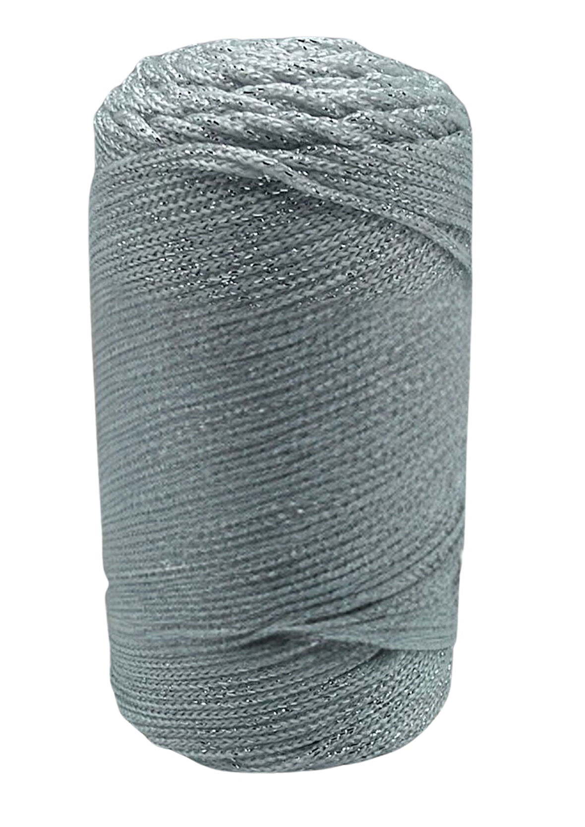Makrome İpi 3 mm Polyester Gri Simli