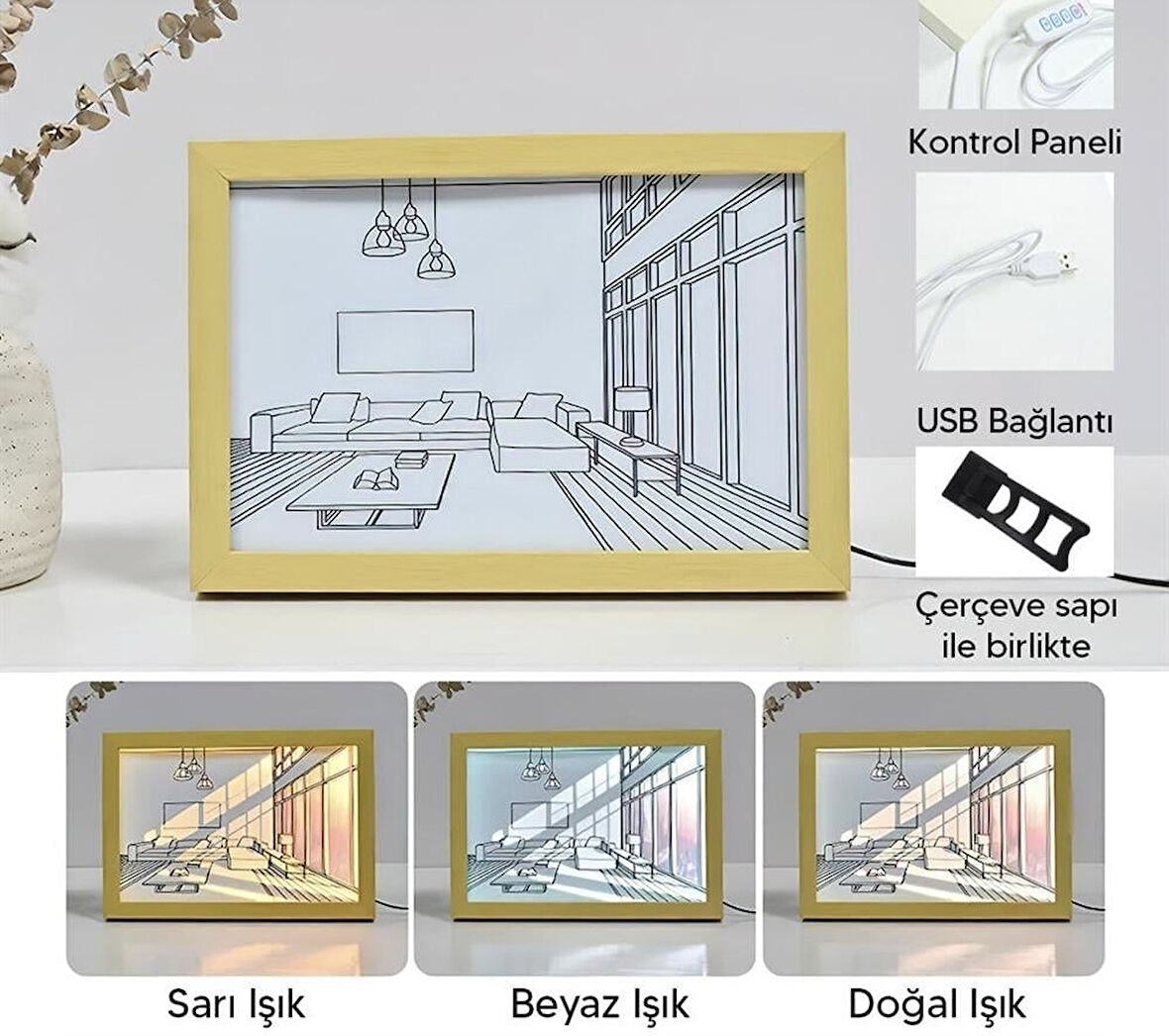 Işıklı Retro Tablo