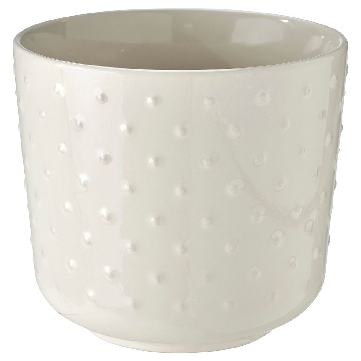 Seramik saksı, kırık beyaz, 12 cm