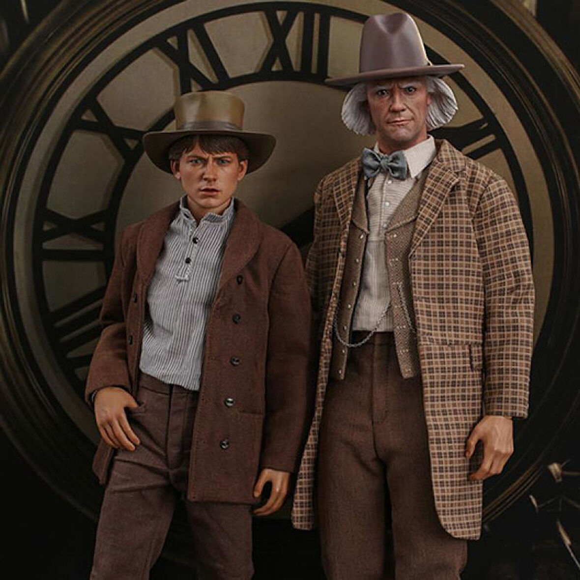 Hot Toys Marty McFly & Doc Brown Back To The Future III Sixth Scale Figure Set - 909370 & 909369 - BTTF MMS616 / MMS617