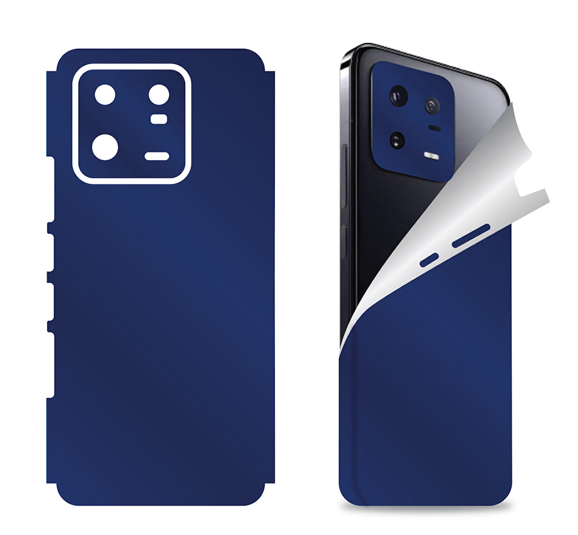 Xiaomi Mi 13 Pro için uyumlu 360 full arka ve yan kaplama koruma sticker MAT MAVİ