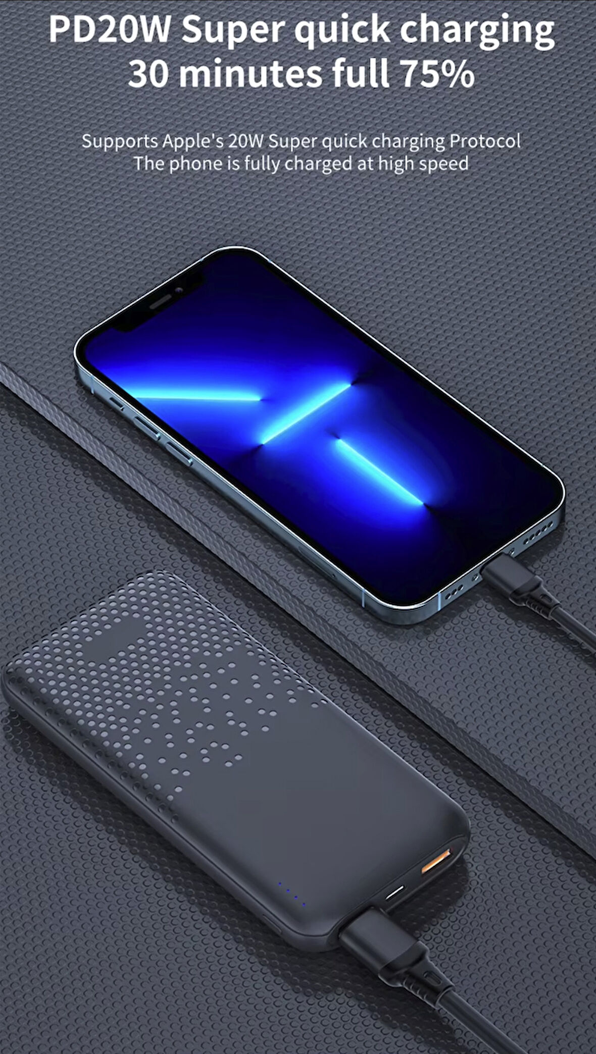 Ultra Hızlı Şarj 3 çıkışlı Akım Sıcaklık Korumalı Powerbank şarj cihazı telefon tablet uyumlu 22.5w 10.000 Mah