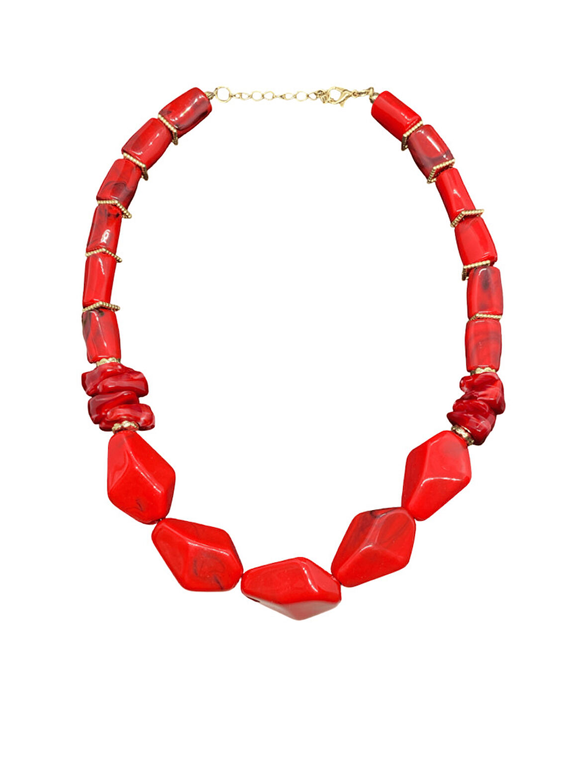 🔴 Kırmızı Tasarım Akrilik Kolye — Canlı ve Dikkat Çekici Bir Aksesuar