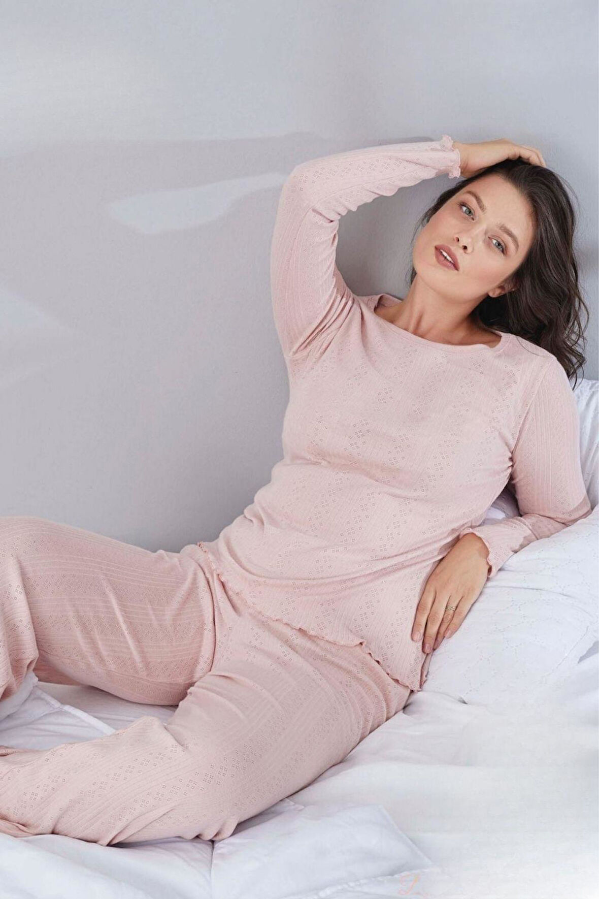 Bayan Pijama Takım Kadın Ta006 - PUDRA - L