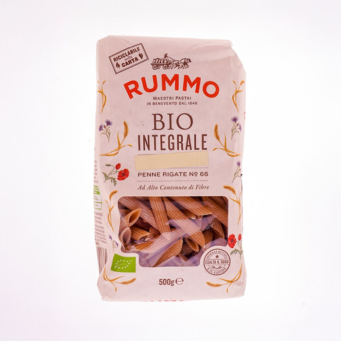 Rummo Bio Integrale Kepekli̇ Penne Rigate No 66 500 Gr