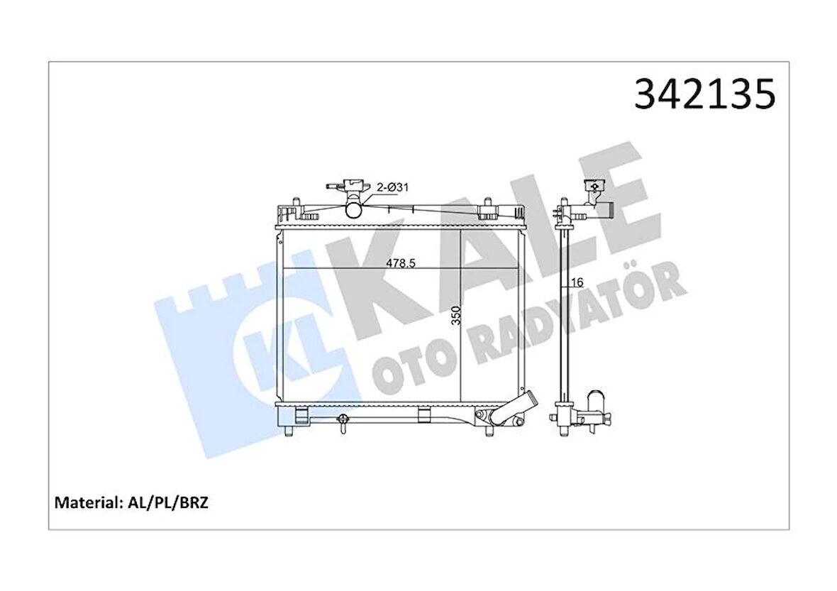 RADYATÖR TOYOTA VERSO S-YARİS AL-PL-BRZ 164000Y060 1640047090 1640047100