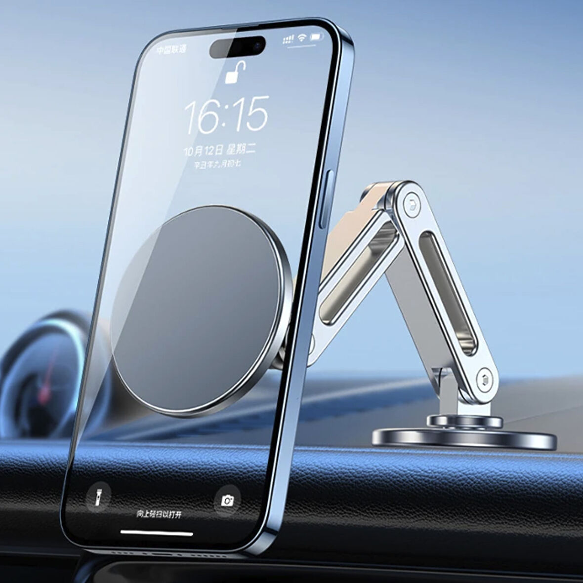 Aluminyum magsafe yapışkanlı araç içi telefon tutucu tablet ekran arkasına uygulanabilen ergonomik