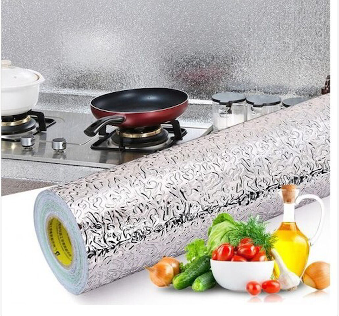 Alüminyum Folyo Yapışkanlı Mutfak Koruyucu Folyo 2 Metre
