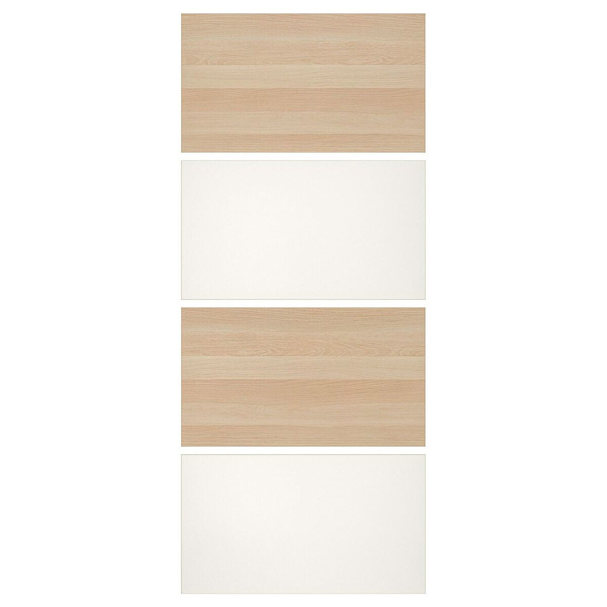 Sürgü kapak paneli, ağartılmış meşe görünümlü-beyaz, 100x236 cm, çift taraflı