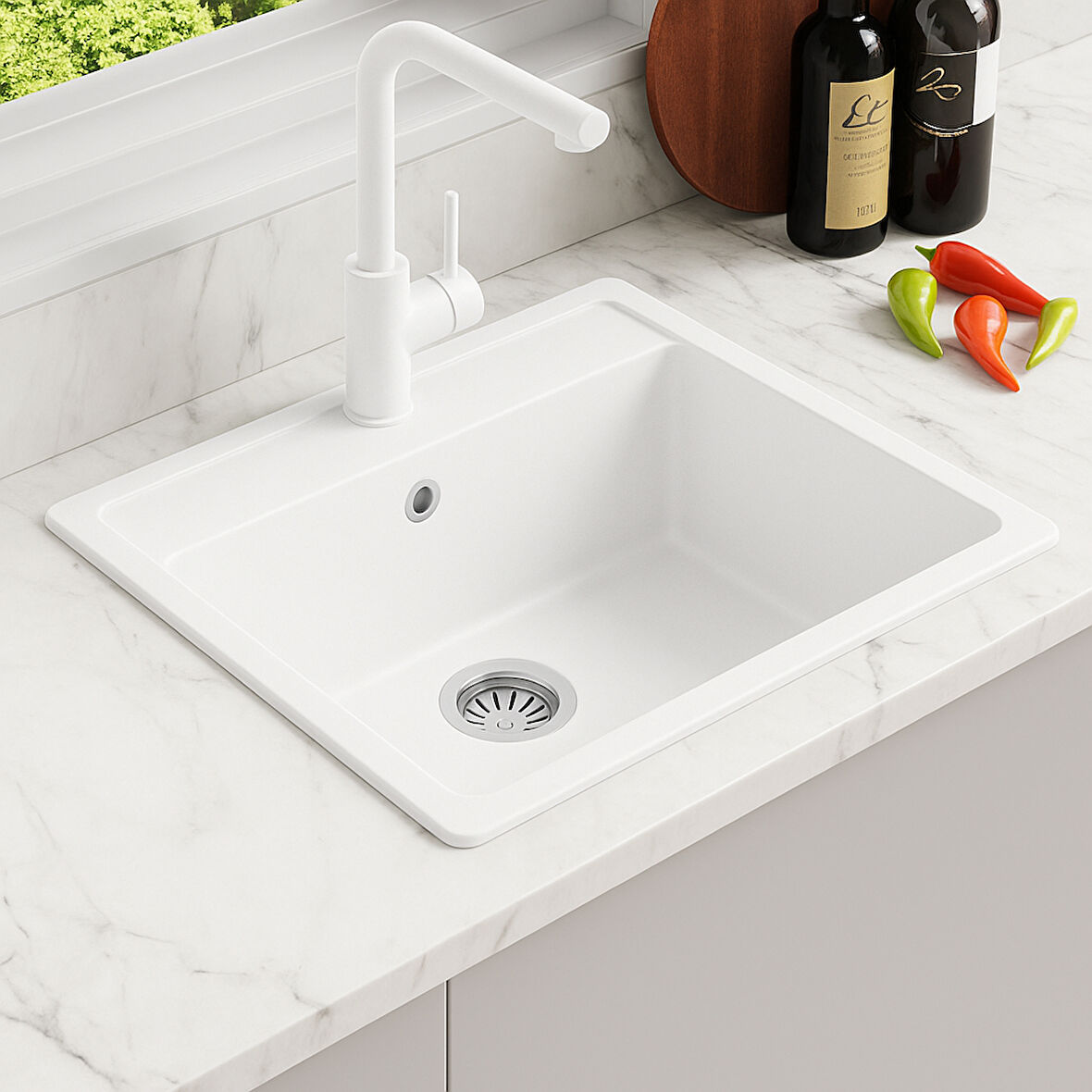 Granit Evye KOMORI Series White 58,5x49,5 (BEYAZ) 