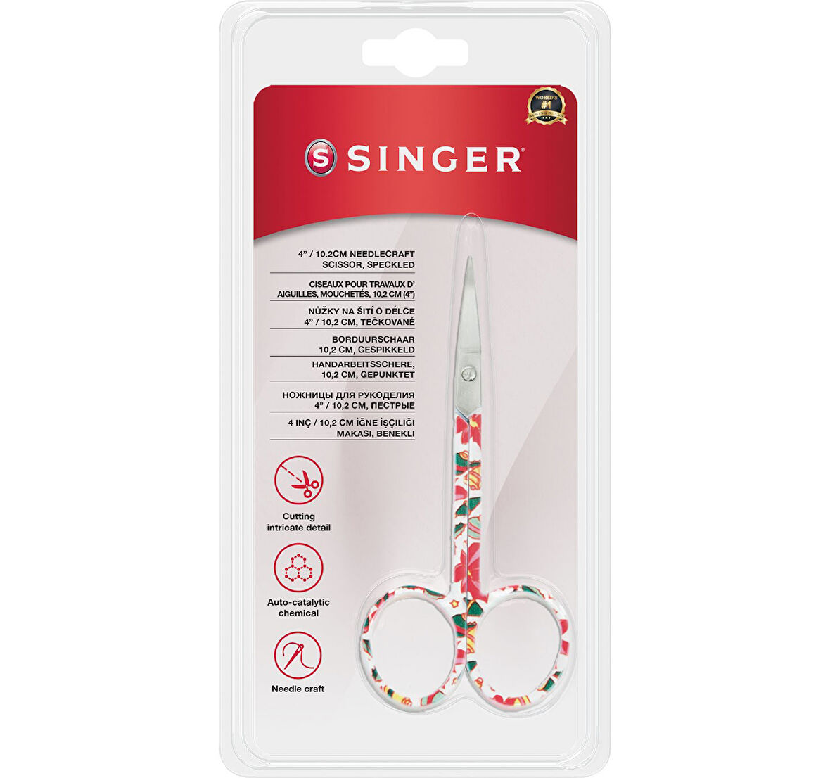 Kıvrık Uçlu Renkli Nakış Makası (4")