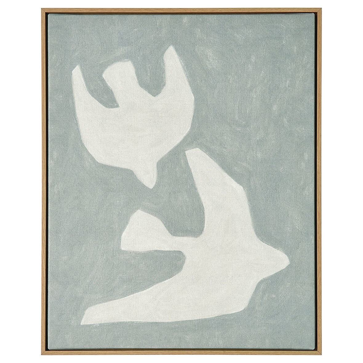 Çerçeveli resim, çok renkli, 40x50 cm, iki kuş, meşe görünüm