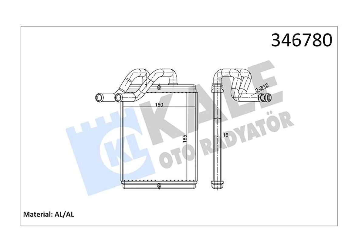 KALORİFER RADYATÖRÜ KIA SORENTO 2.4L G4CS G4JS BENZINLI 02- 2.5L CRDI D4CB 140HP 03- - ALEMİNYU M 972273E000