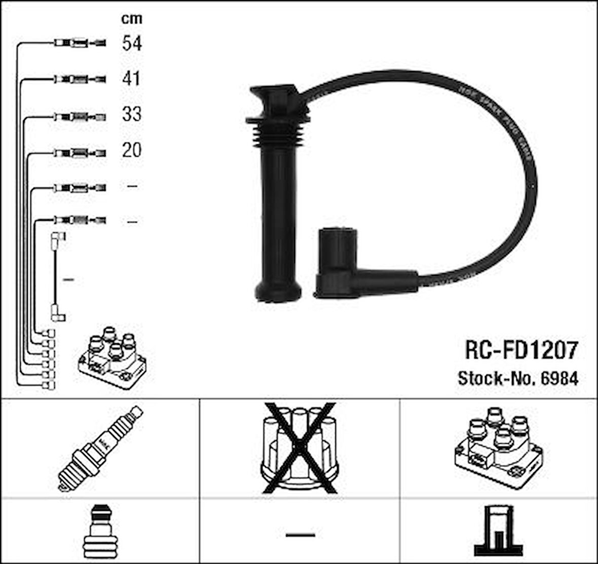 BUJİ KABLOSU MAZDA 6 2.0L LF-DE GG 02--FORD FIESTA. FOCUS. MONDEO RC-FD1207 1S7G 12280 1231646