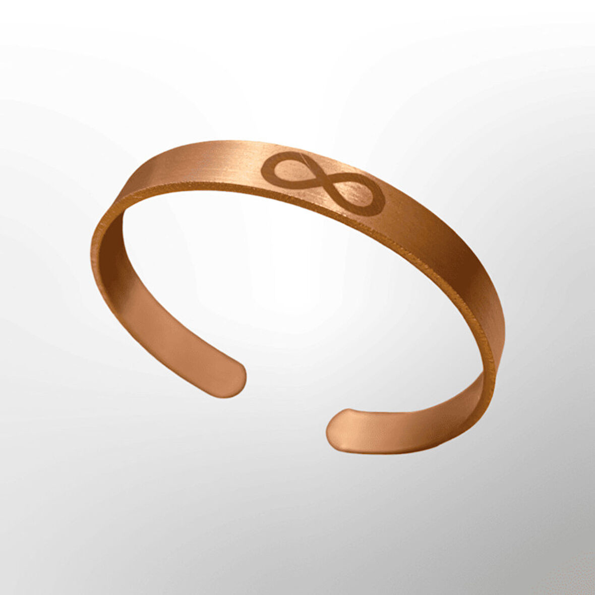 Sonsuzluk Sembollü Şık Bakır Bileklik – Minimalist Unisex Ayarlanabilir Manşet Tasarım 