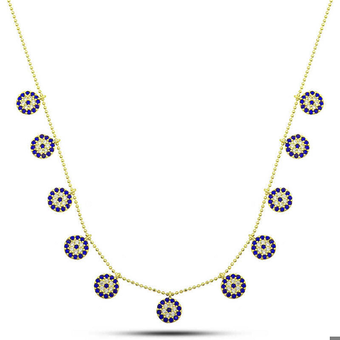 Gümüş Gold Nazarlı Şans Kadın Kolye