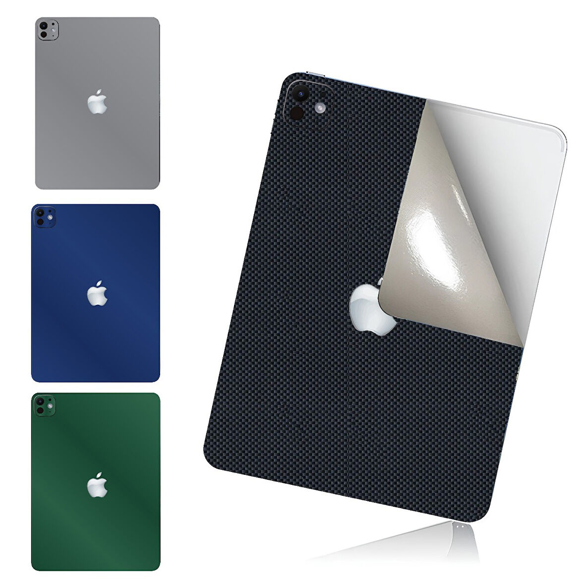 İpad mini 6-mini 7 A15 ve A17 pro işlemci için arka kaplama koruma sticker çizilmez film kaplama KARBON SİYAH