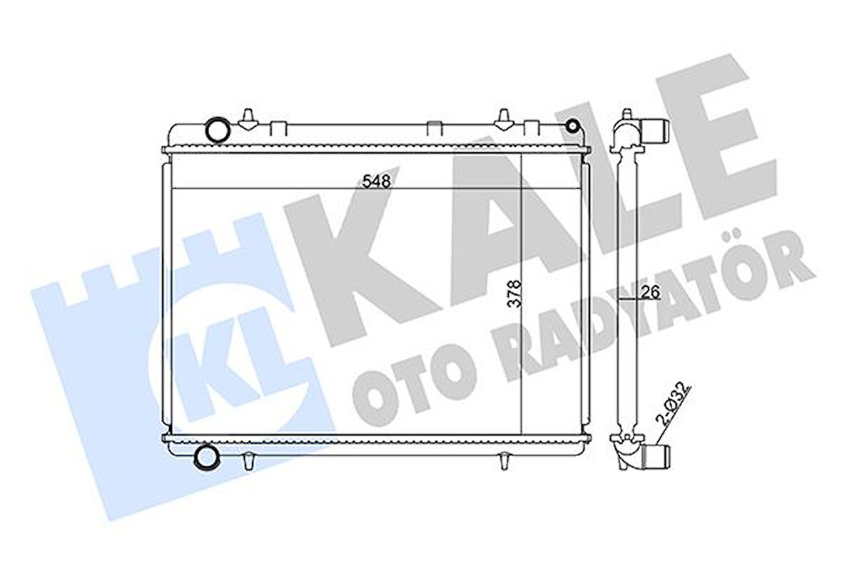SU RADYATÖRÜ PEUGEOT 307-CITROEN C4 1.6HDI 2.0 165 2004 MT AC NAC BRAZING 378X548X26 133343 1330W4 1330K1 1330S0 133388