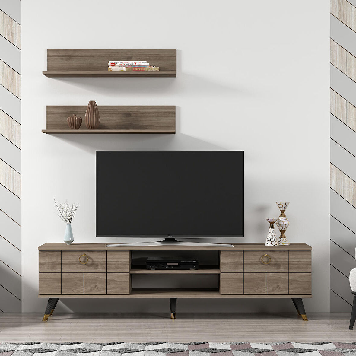 MOBİLYA GEZEGENİ LOVE GOLD TV ÜNİTESİ Ceviz 180 CM
