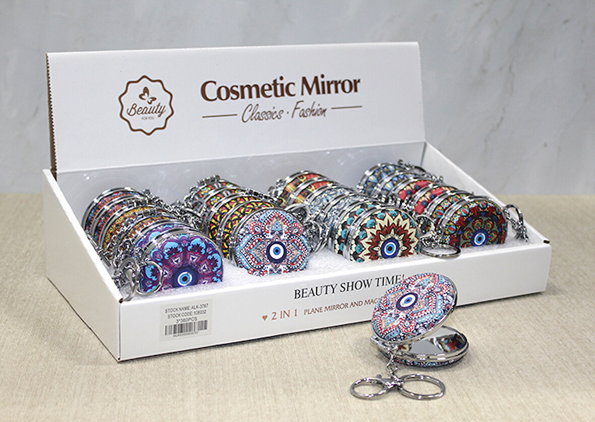 Taşlı El Aynası Anahtarlık Model 2 