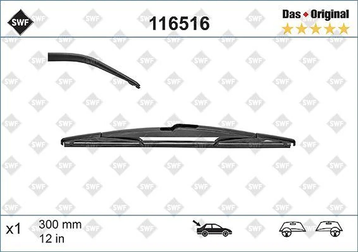 SİLECEK SWF 30CM X1 ARKA FOCUS 3 2011 FIESTA 2006 QASHQAI 2007 SECENIC 3 2009 YARIS SAAB 1462914 9882007000 852420D020