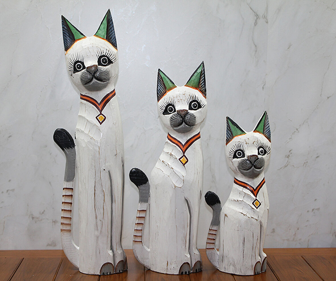 Ahşap 3'lü Kedi Seti 50 Cm 