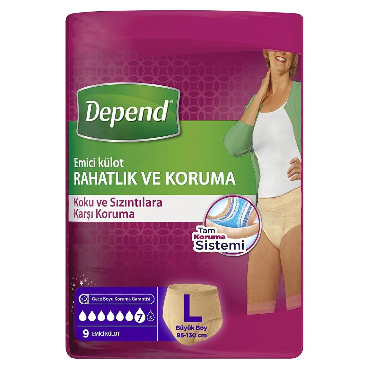 Depend Emici Külot Büyük Boy Kadın 9 Adet 