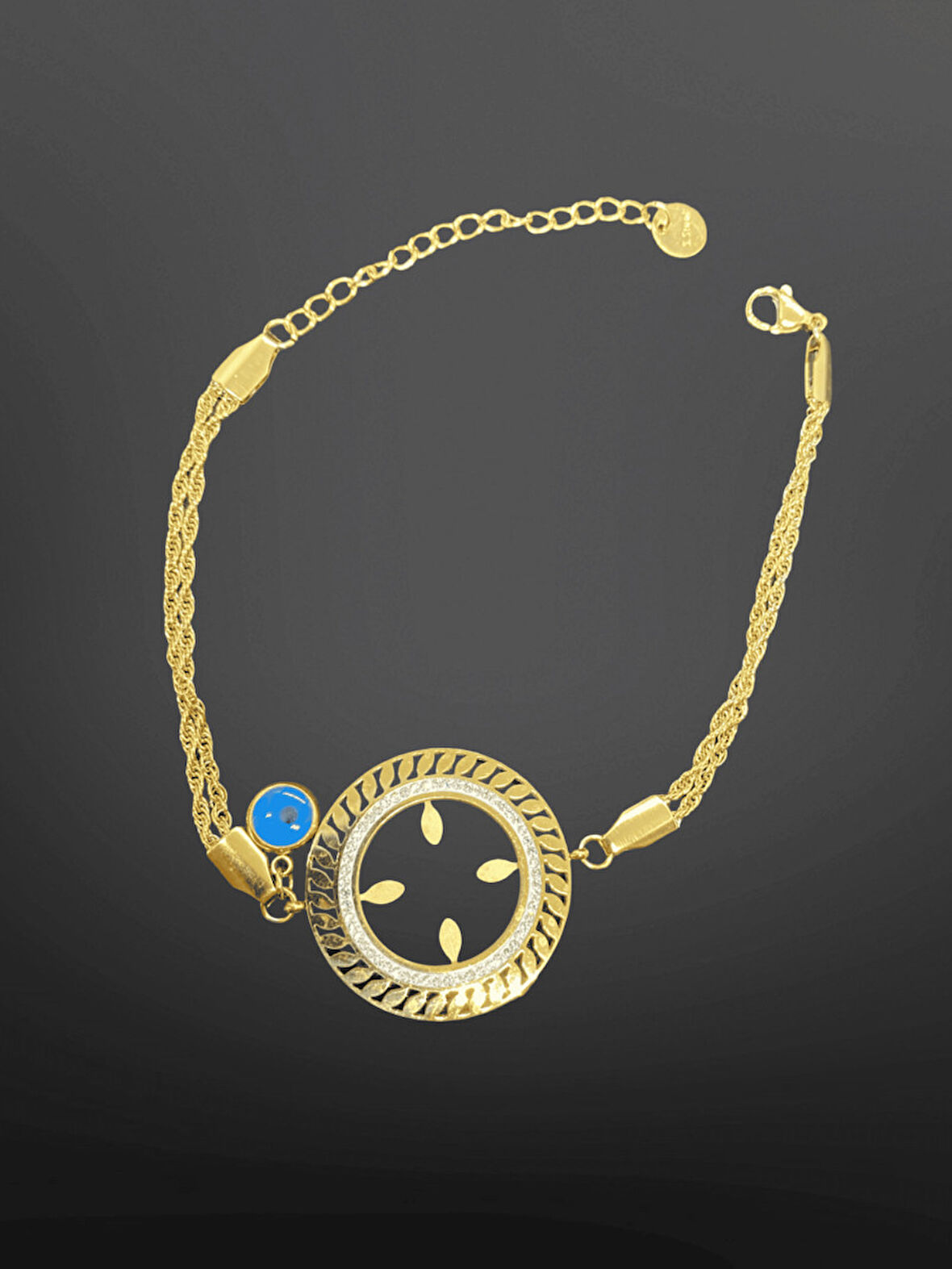 Gold Renk Çeyreklik Model Hazneli Parlak 316L Çelik Kadın Bileklik | Modern ve Şık