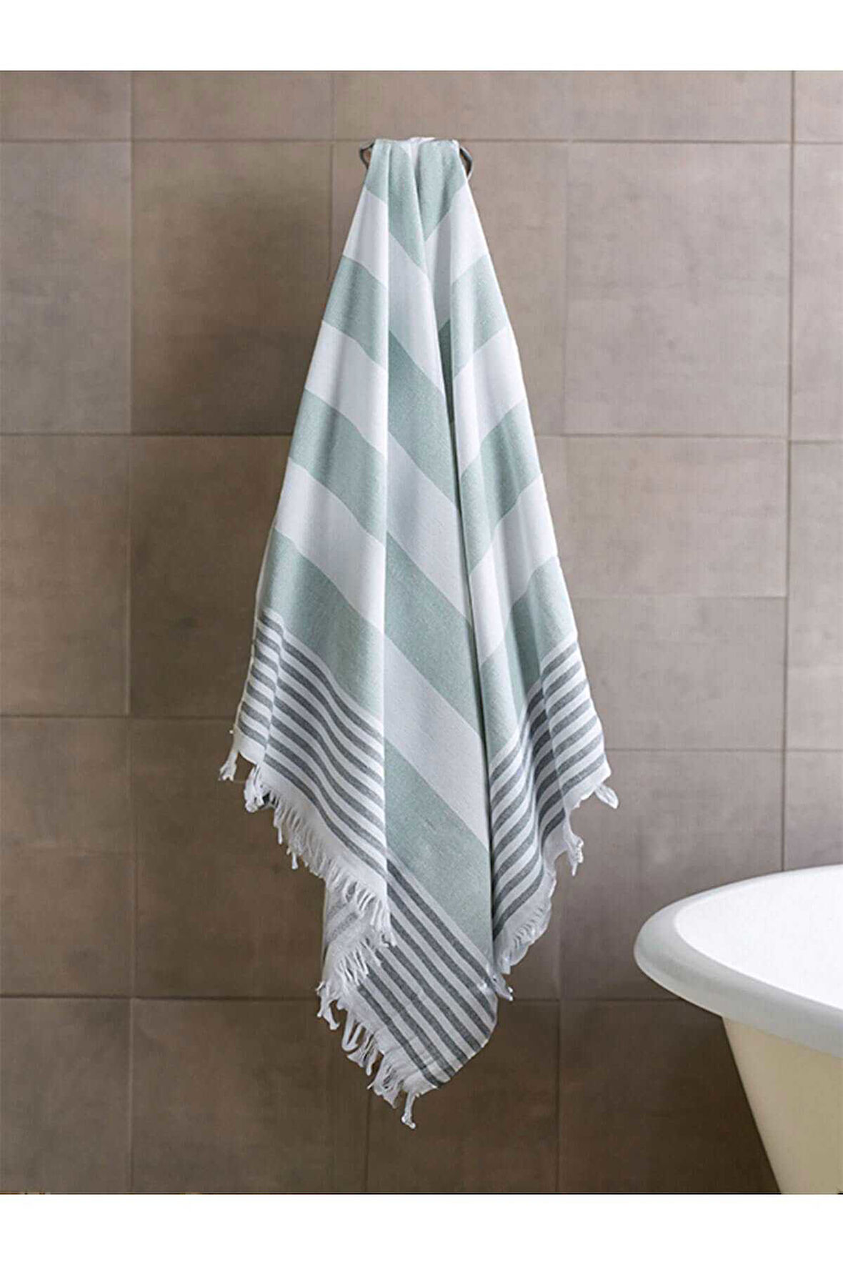 Pure Linen 90x170 cm Doğal Pamuk Peştamal Havlu Yeşil