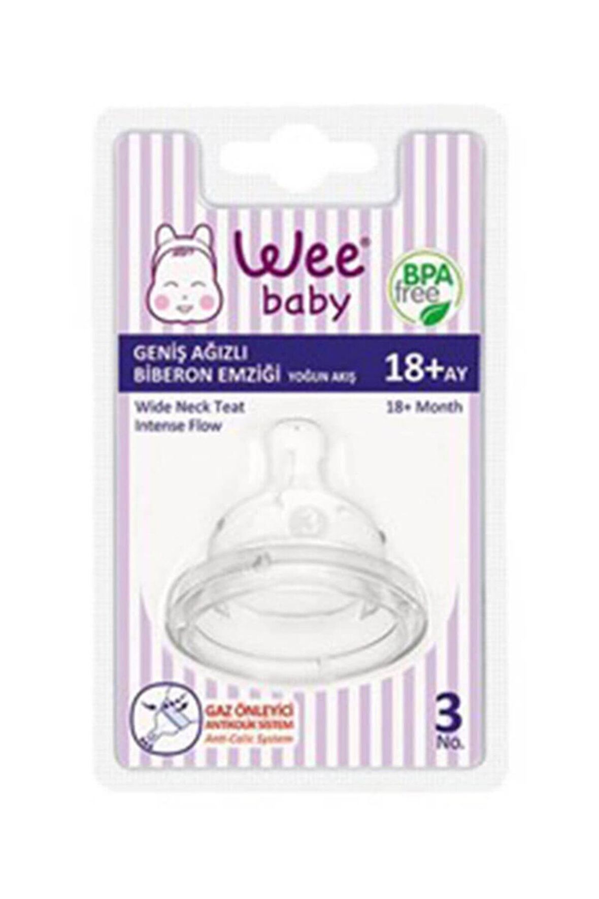 Geniş Ağızlı Biberon Emziği 18+ Ay X 4 Adet
