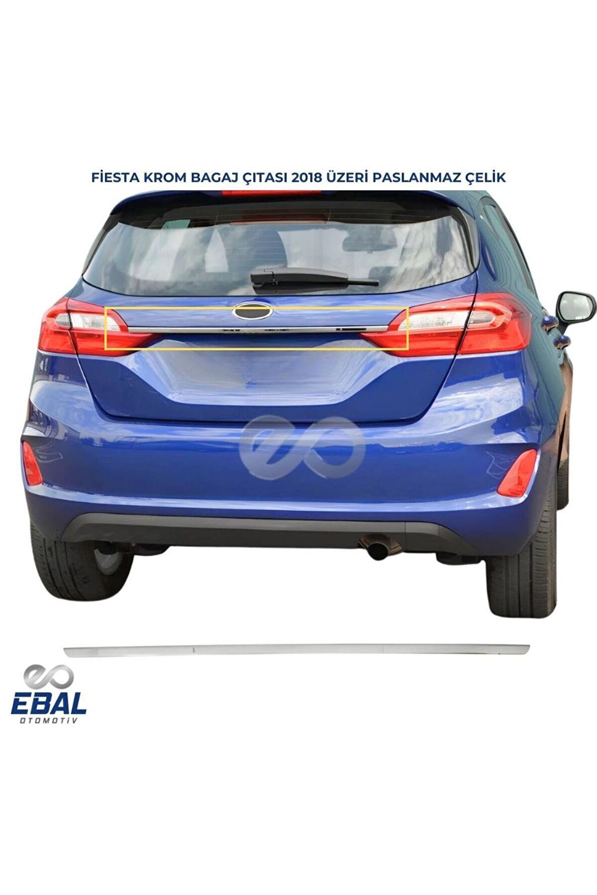 Ford Fiesta krom bagaj çıtası 2018 ve üzeri  P.Çelik