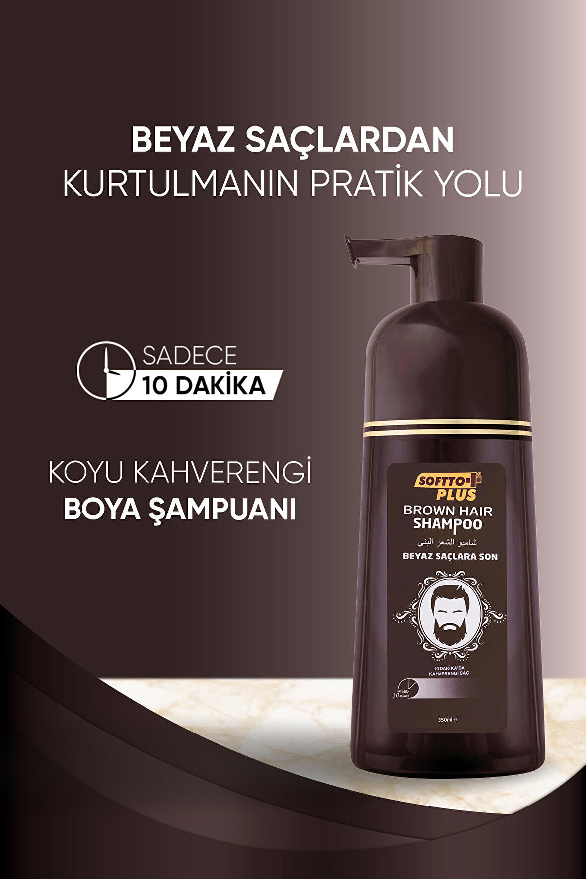 Softto Plus Kahverengi (Koyu Kestane) Brown Şampuan 350 Ml