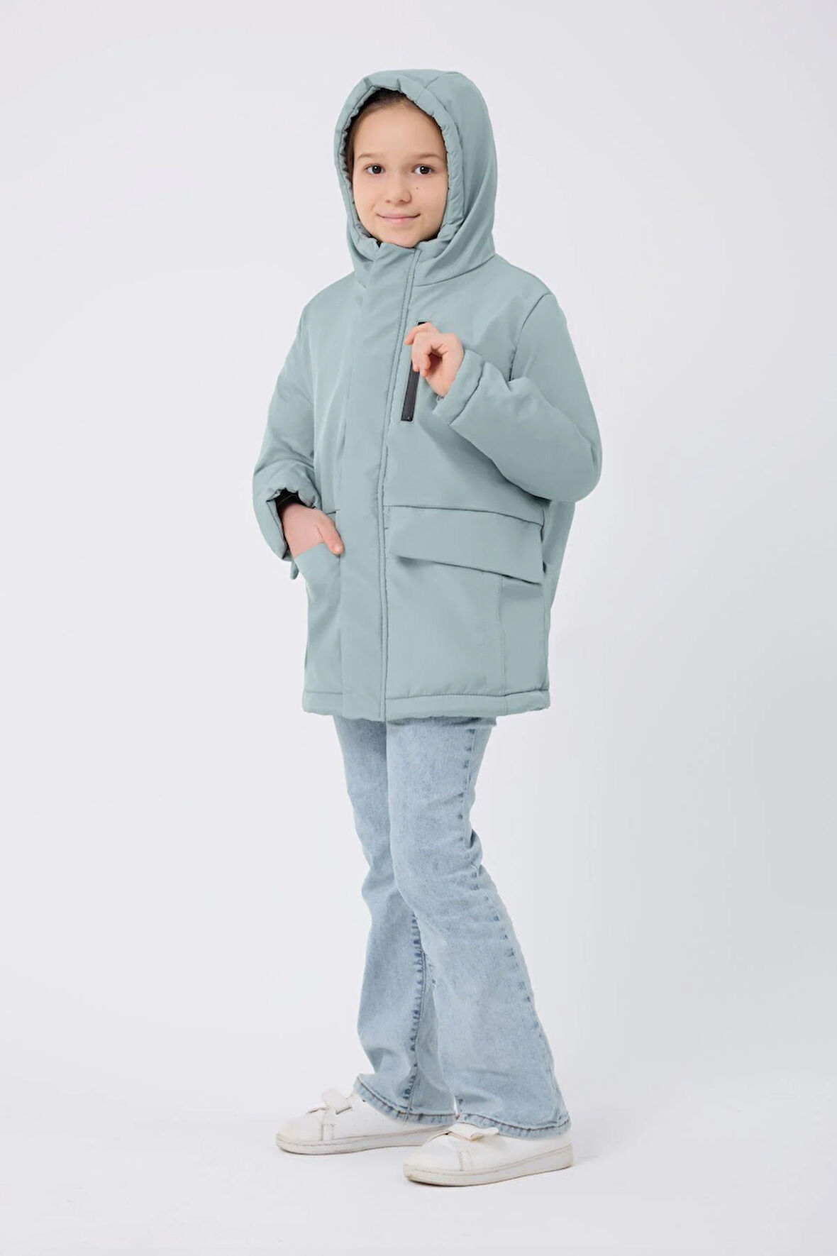 Spor Kız Çocuk Taba Kürklü Su Ve Rüzgar Geçirmez Kapüşonlu 3 Mont Parka