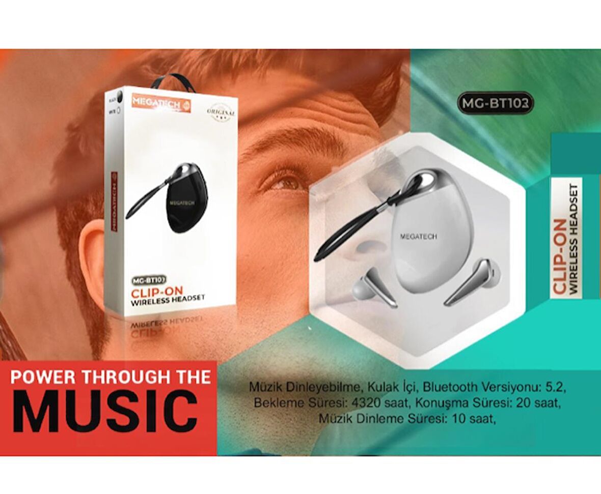 MEGATECH MG-BT101 TRUE BLUETOOTH EARPHONE KABLOSUZ KULAKLIK