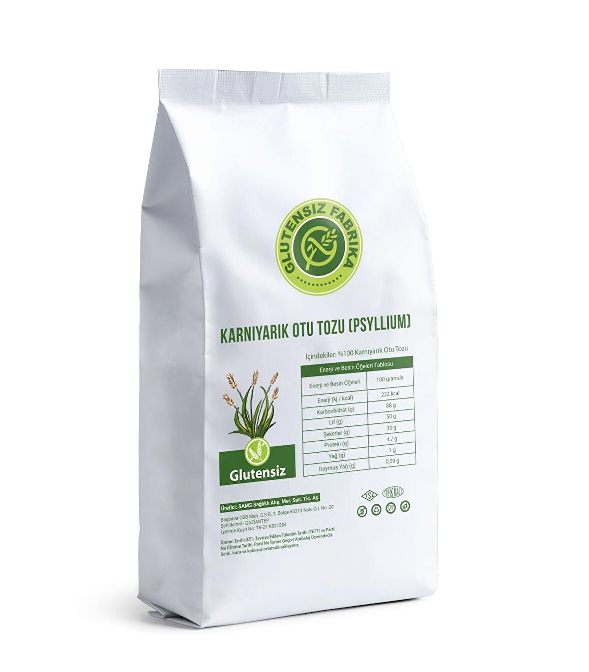 Glutensiz Karnıyarık Otu Tozu (Psyllium) 300 GR