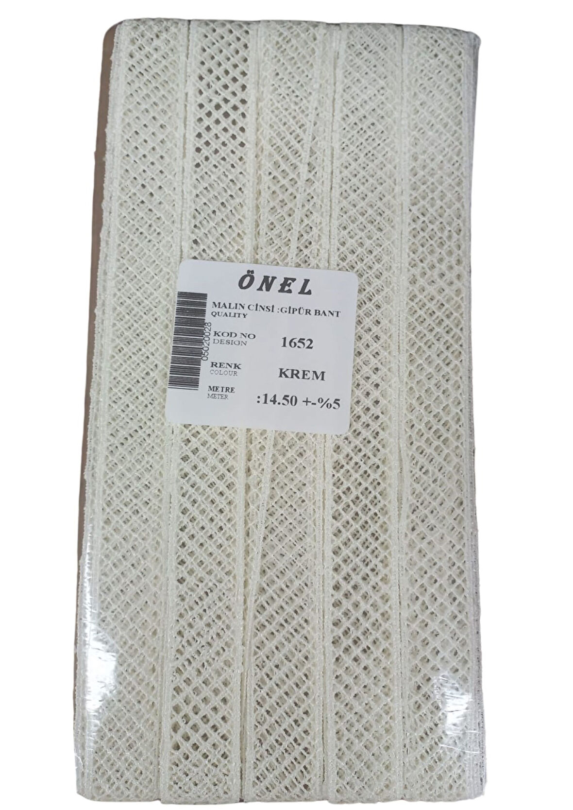 Dantel Polyester Güpür Bant Krem 14,50 Metre En 3 cm ON-1652-KR