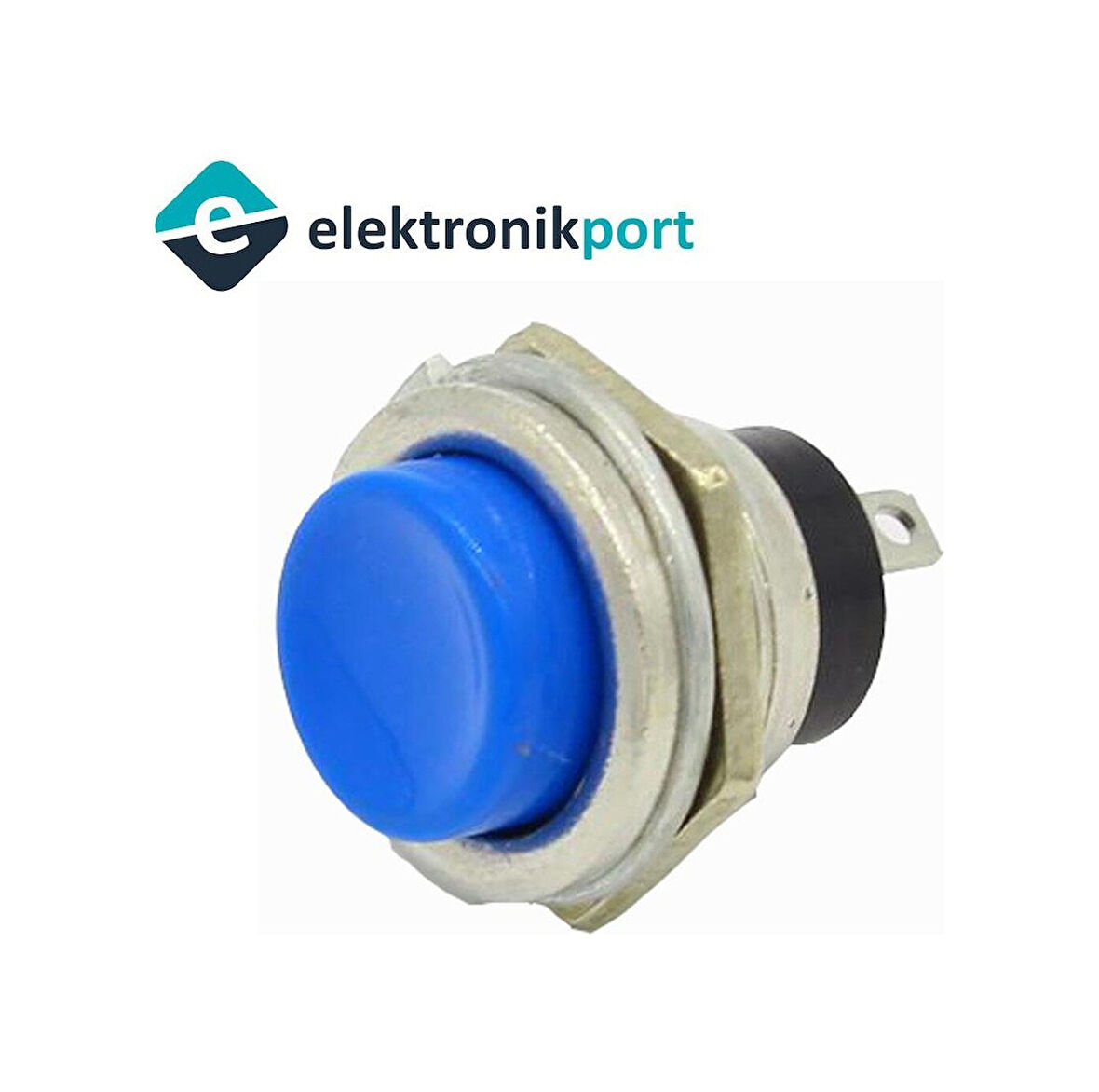 16mm Mavi Push Buton Metal Ds-212 Ic-180