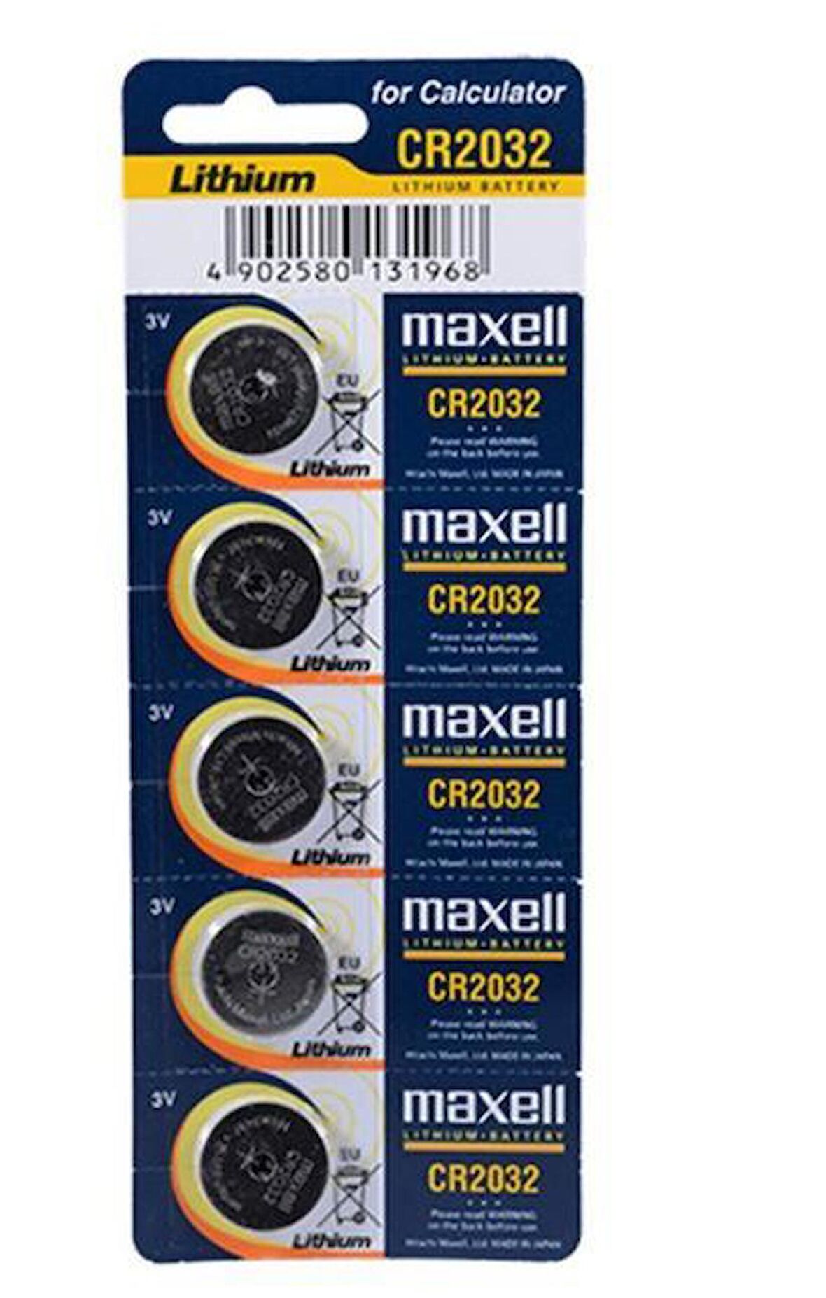 Maxell CR2032 Lithium Hafıza Pili 5'Li