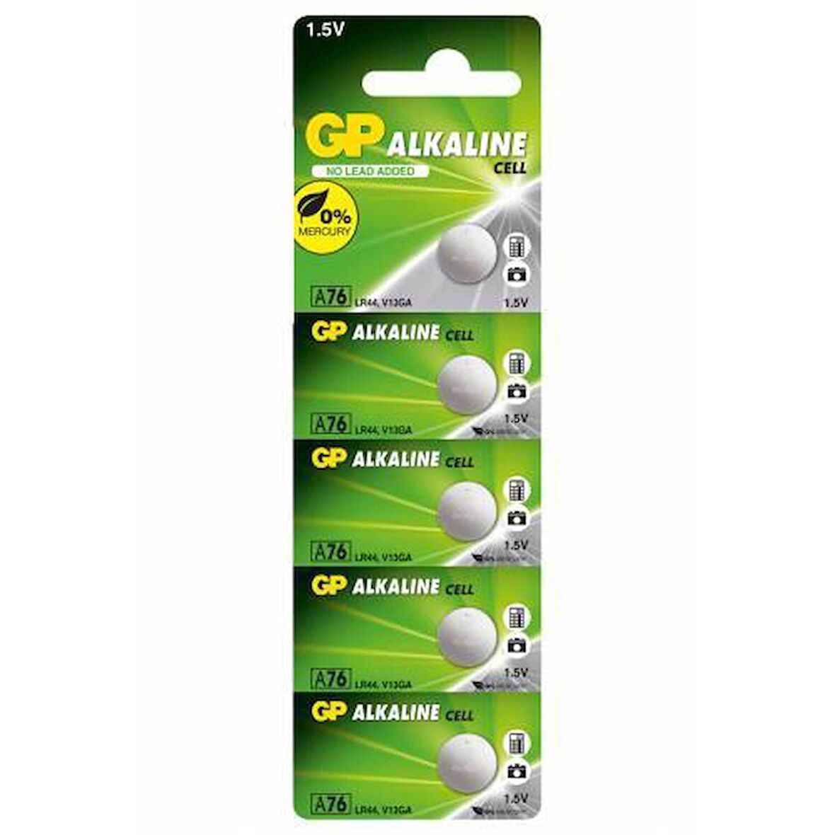 GP LR44 Alkalin Düğme Pil 5'li Paket