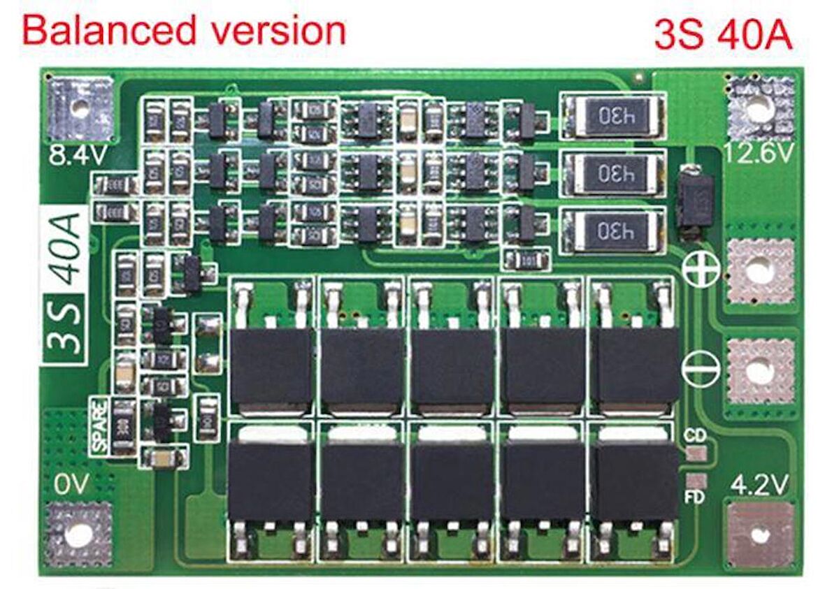 3S 40A 12.6V BMS Koruma Kartı Lityum Batarya 18650 26650 Li-ion Lipo Protection Module