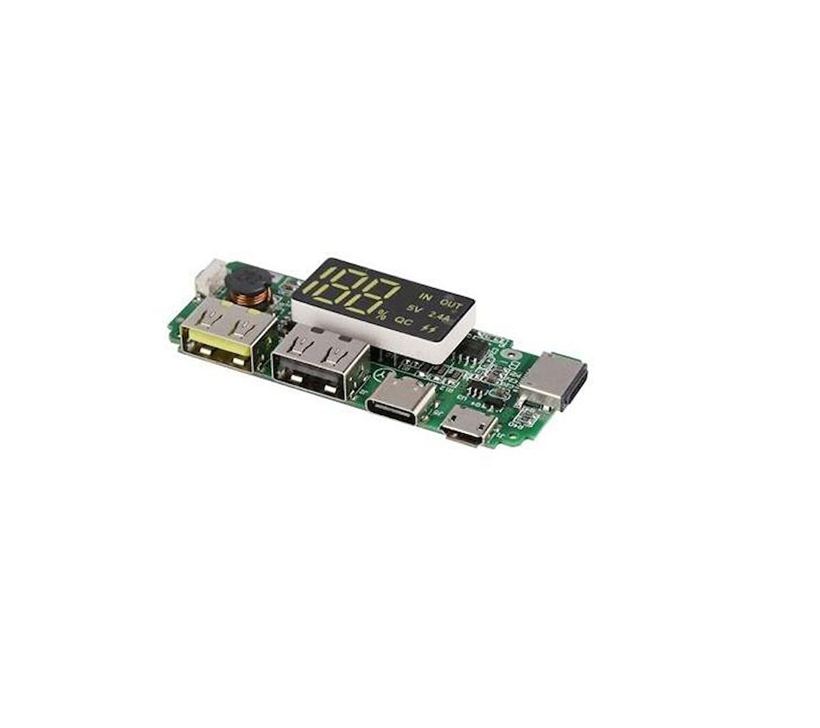 Çift USB 5V 2.4A Ledli Micro Type-C Powerbank Modülü