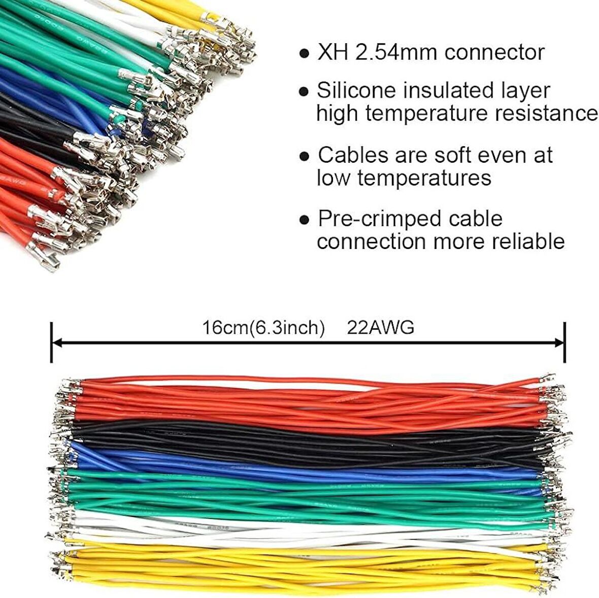 Power Konnektör Seti 2.1mm  Jst 2.54 Panel Tip Erkek - Dişi Kablolu - 20 + 20cm
