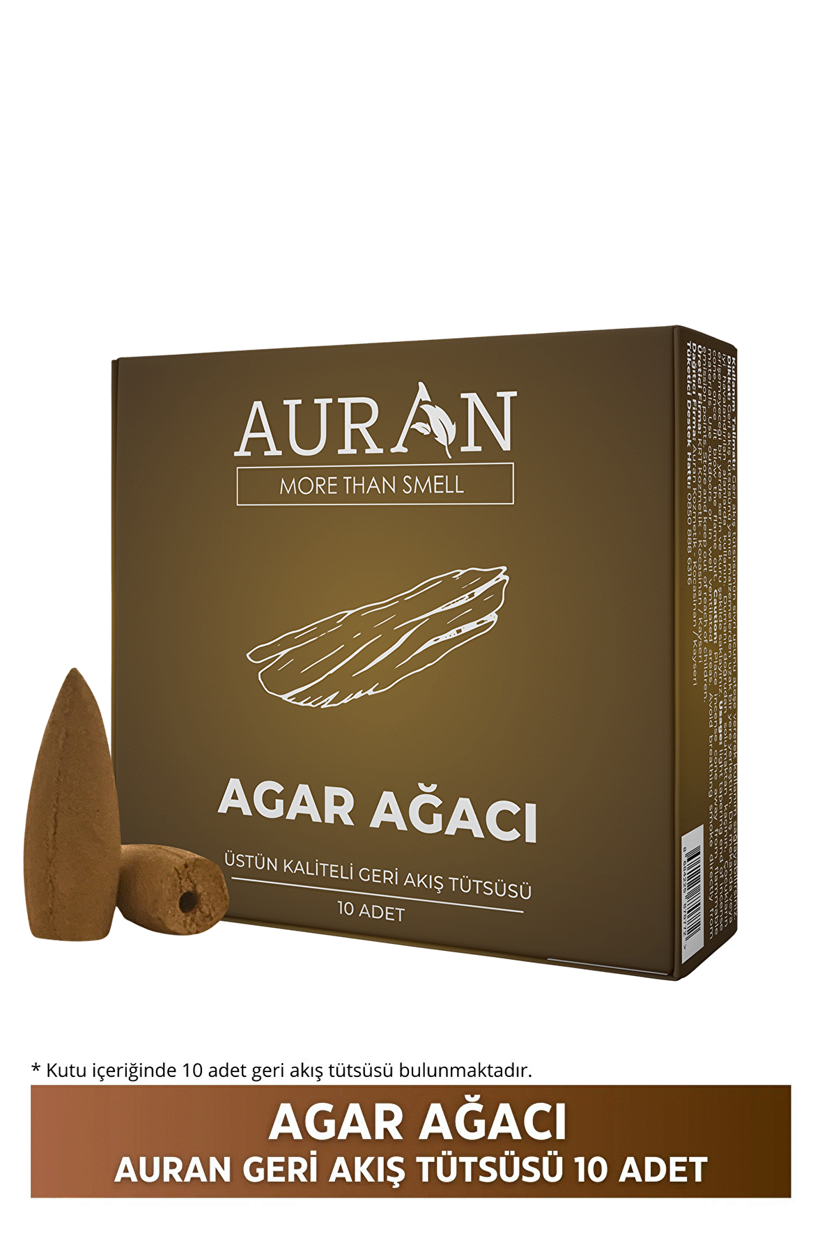 Agar Ağacı Kokulu Geri Akış Tütsüsü Konik Tütsü Agar Wood Backflow Incense Cones 10 Adet