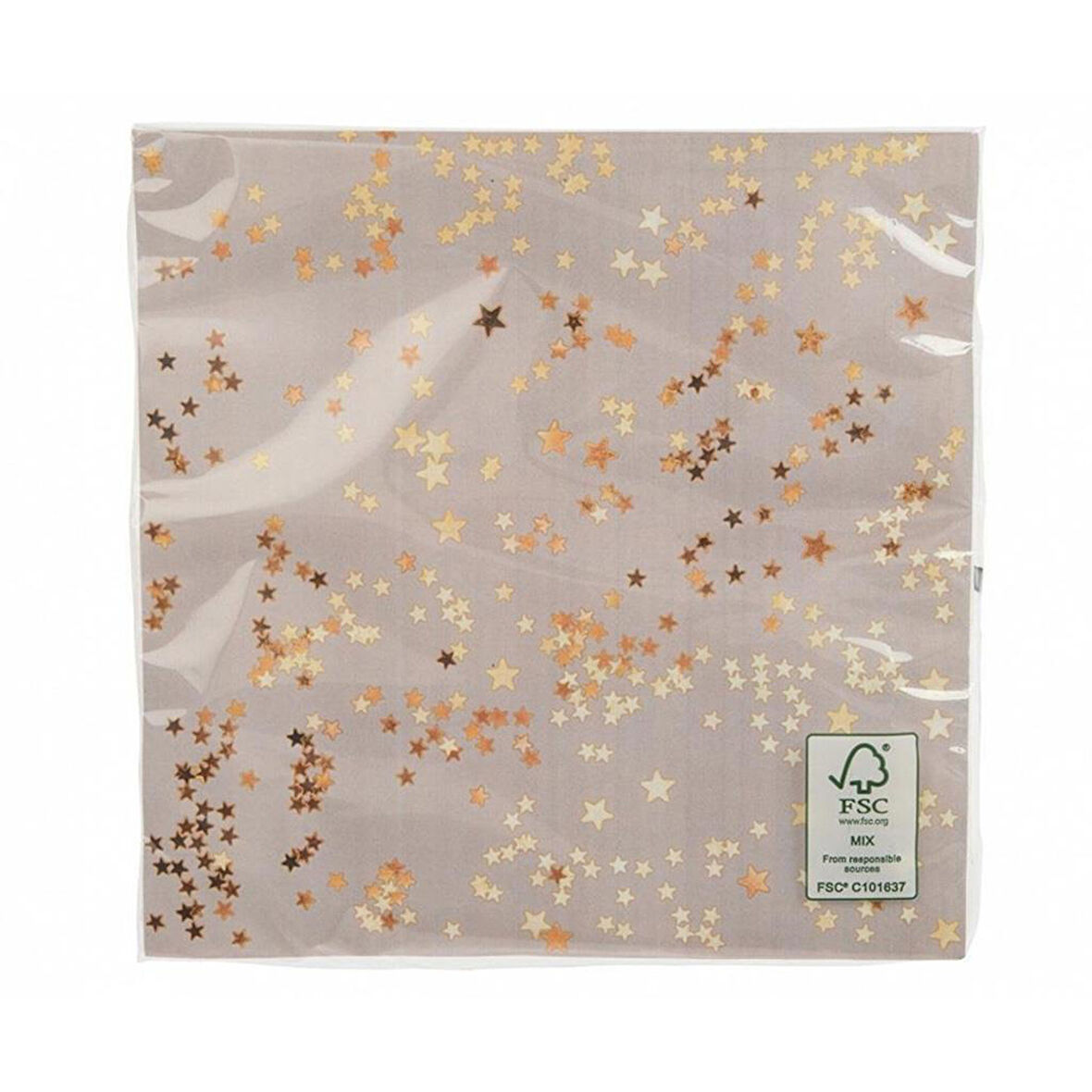 Yıldız Temalı Kağıt Peçete Gri 33*33cm 20 Adet