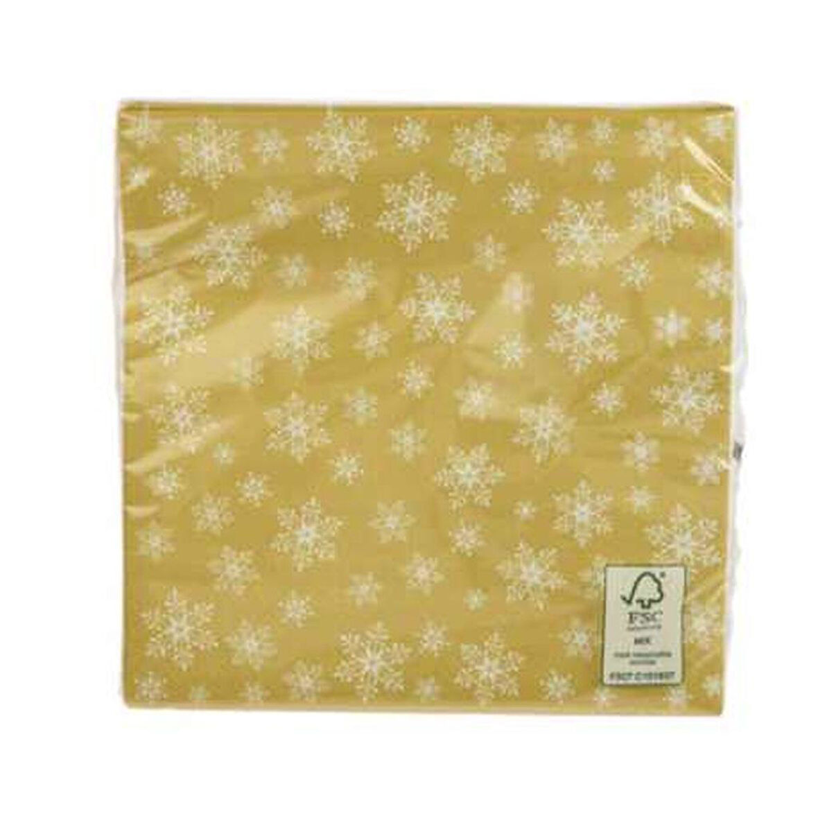 Kar Tanesi Temalı Kağıt Peçete Sarı 33*33cm 20 Adet 