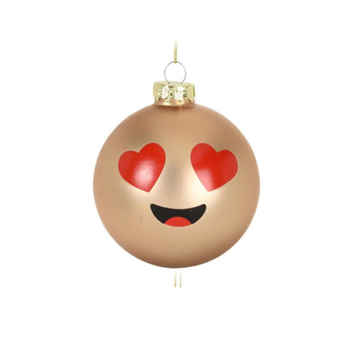 Yılbaşı Topu Emoji Kalpli Gözler Sarı Çap 8cm