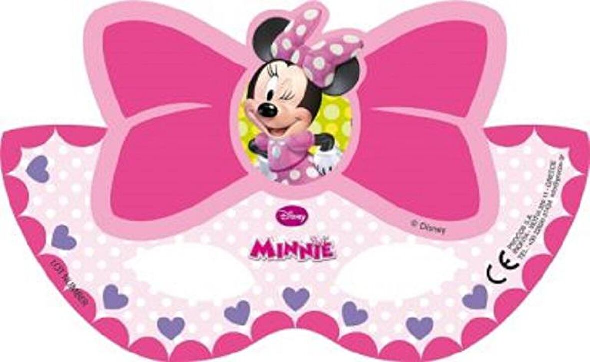 MİNNİE HAPPY HELPERS PEMBE FİYONK MASKE 6'LI