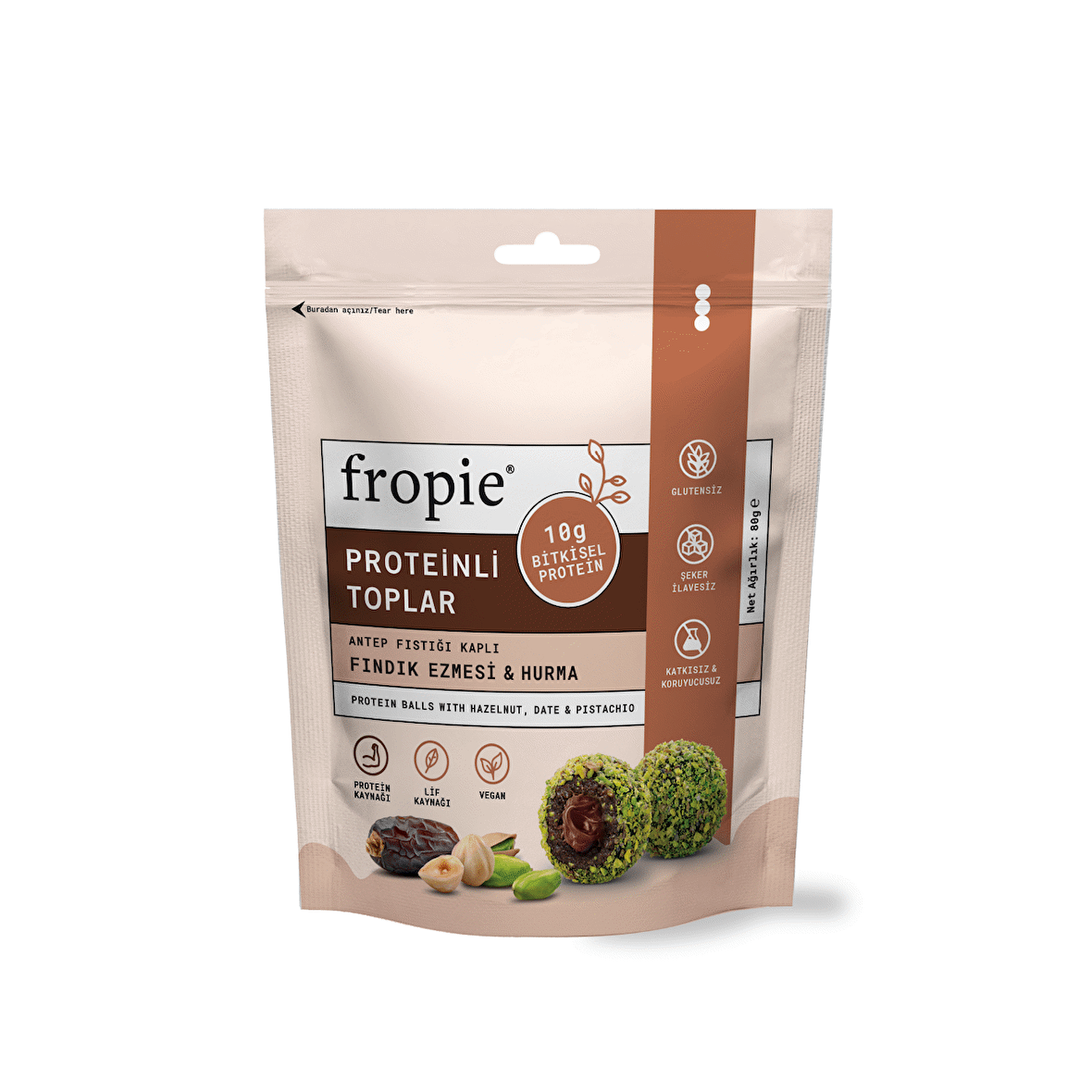 Fropie Fındık Ezmeli Protein Topları 80 Gr