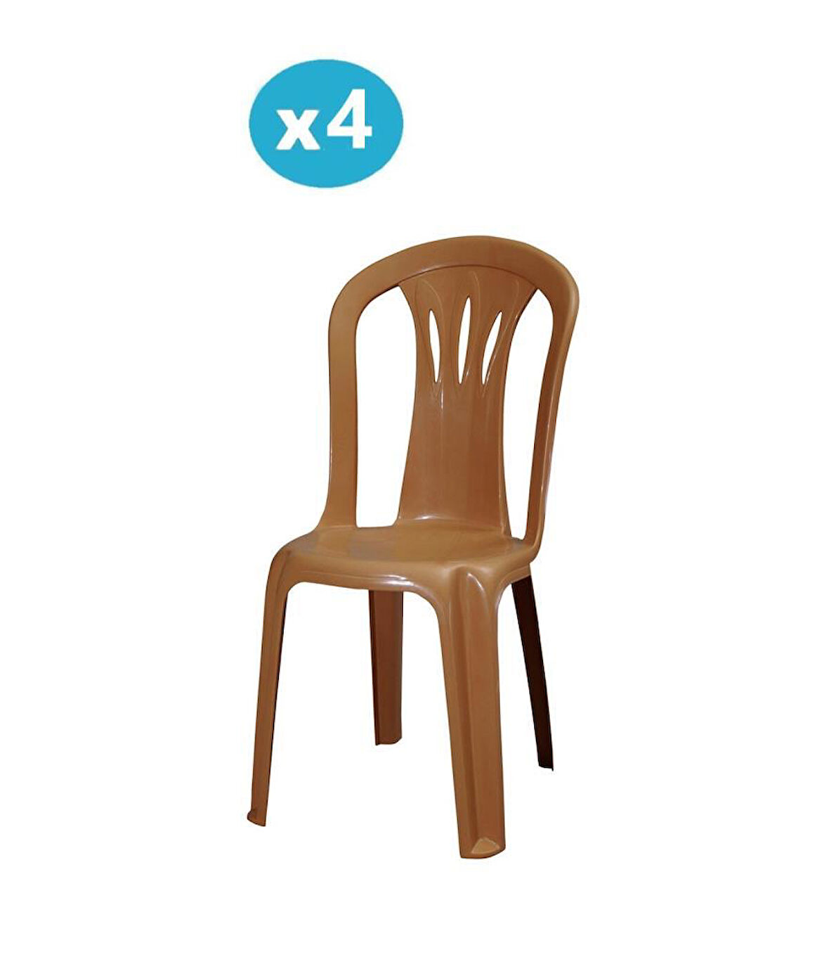 Omnipazar MT-GF181 Maggio Plastik Bahçe Balkon Sandalye 4'lü Set 