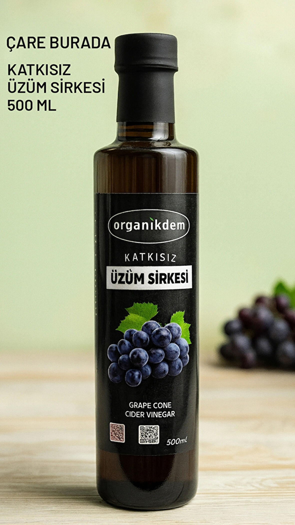 Katkısız Üzüm Sirkesi 500 Ml